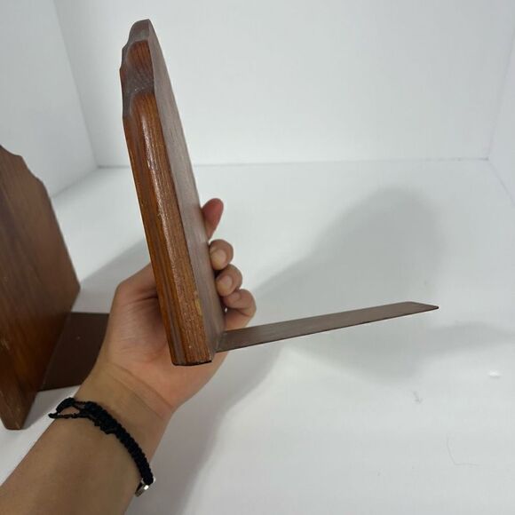 Vintage Wooden Carved Owl Bookends 7” - Picture 4 of 9